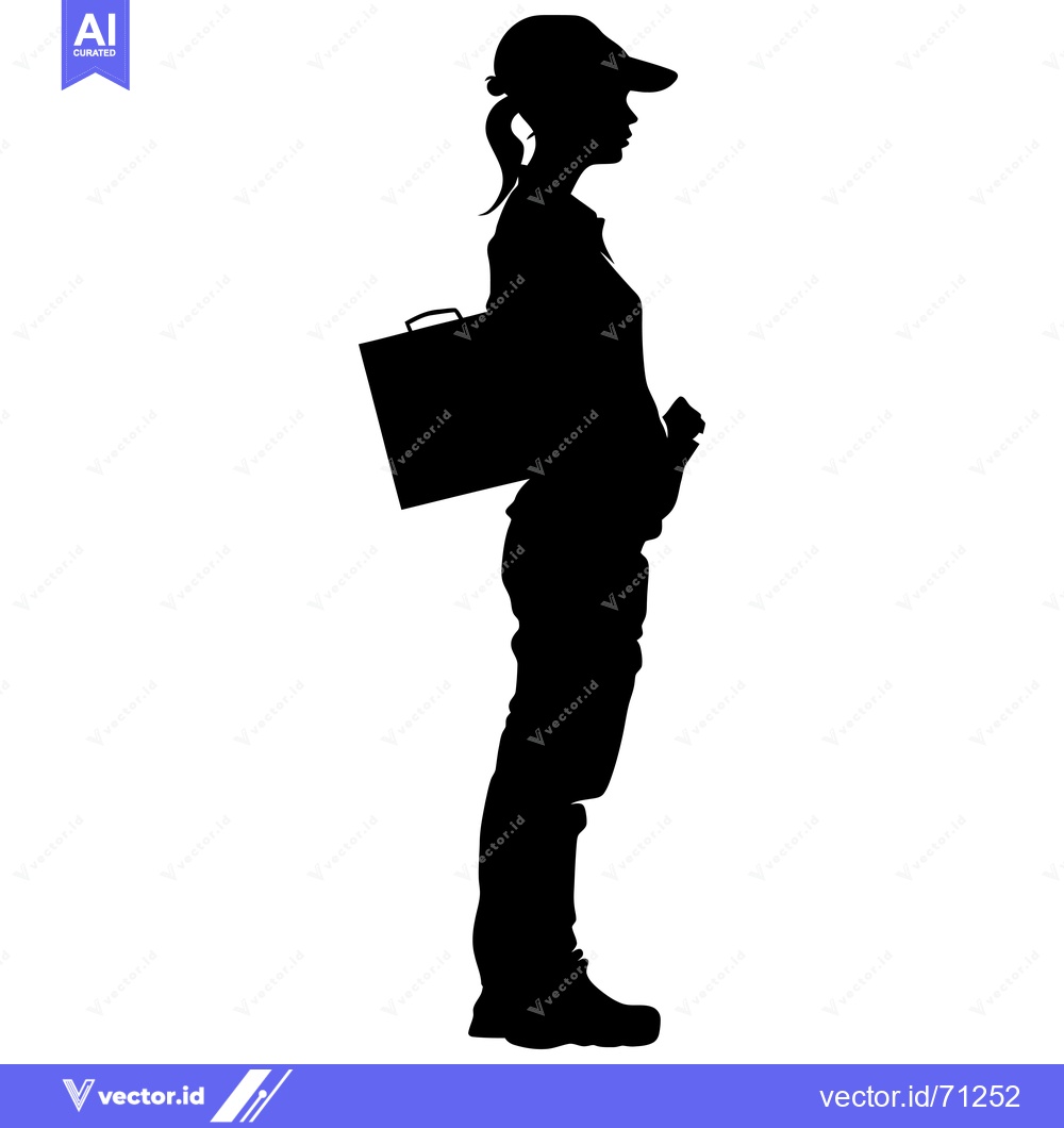 Premium Vector of Silhouette of a Woman Carrying a Briefcase