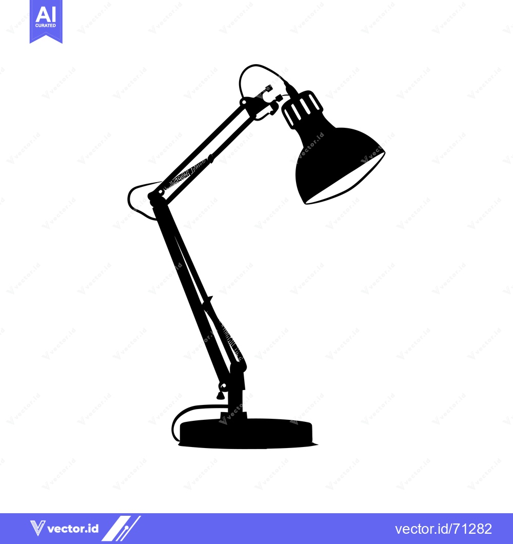 Premium Vector dari Black and White Silhouette of a Desk Lamp