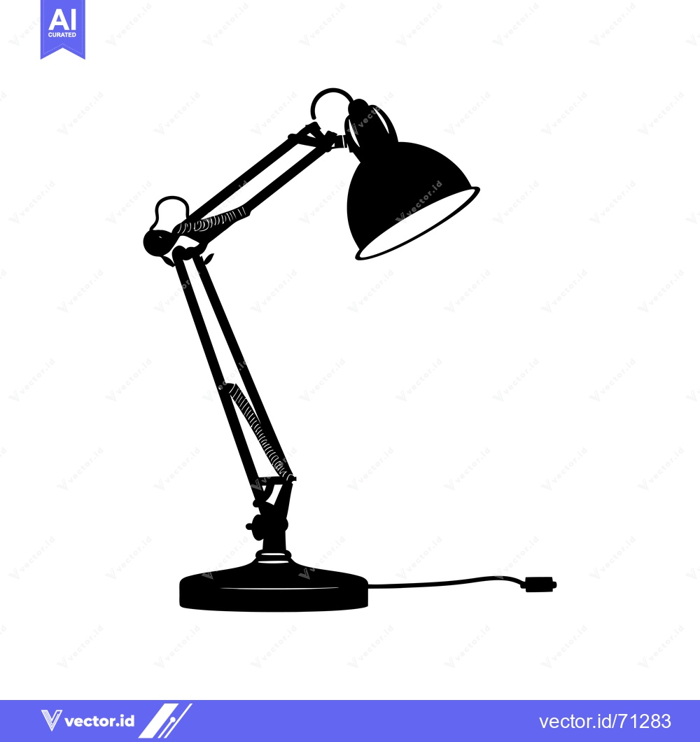 Premium Vector dari Black and White Silhouette of a Desk Lamp
