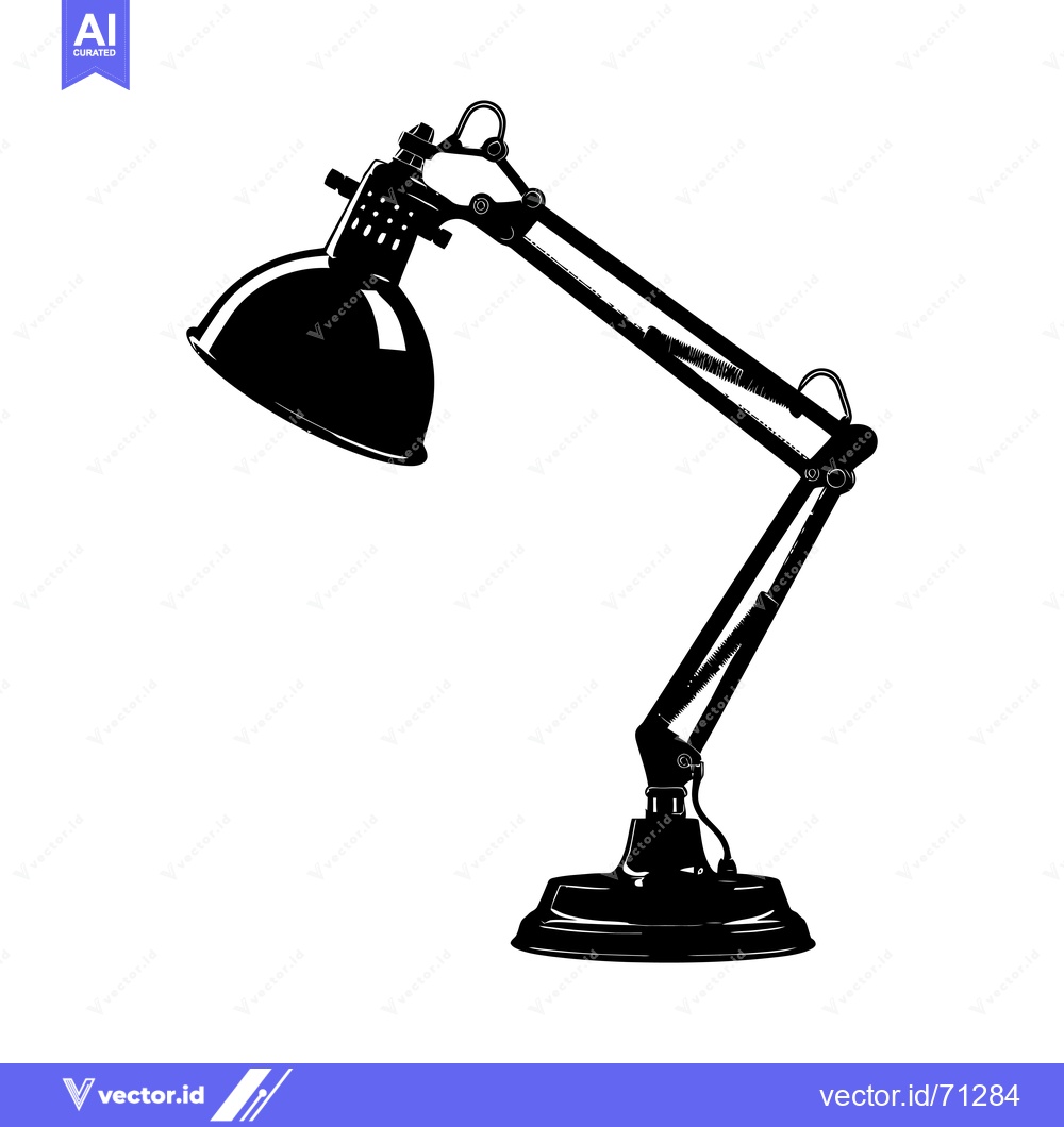 Premium Vector dari Black and White Silhouette of a Desk Lamp