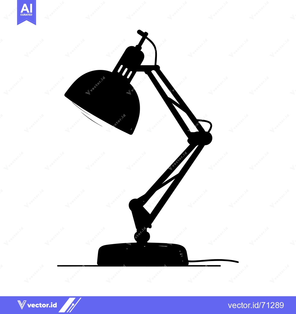 Premium Vector dari Silhouette of a Desk Lamp with Adjustable Arm