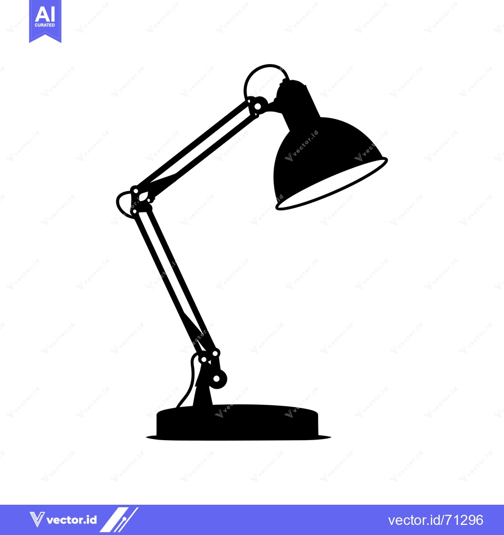 Premium Vector dari Black Silhouette of an Articulated Desk Lamp