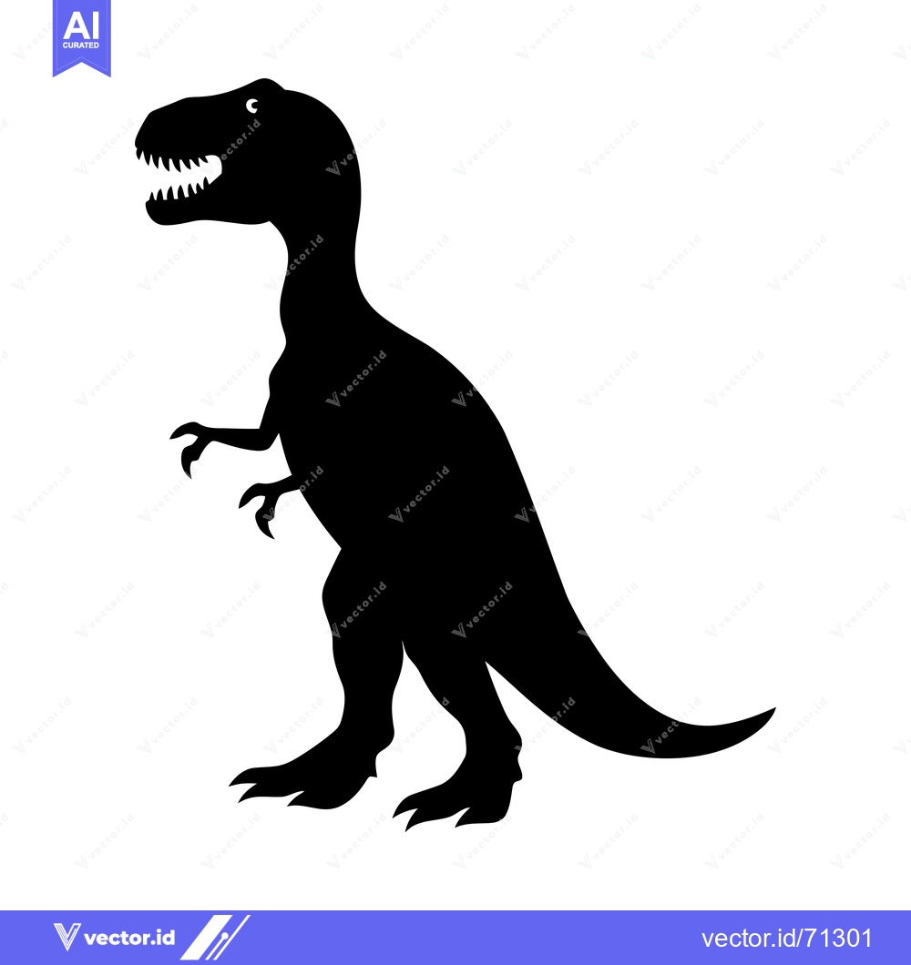 Premium Vector dari Black Silhouette of a Tyrannosaurus Rex Dinosaur