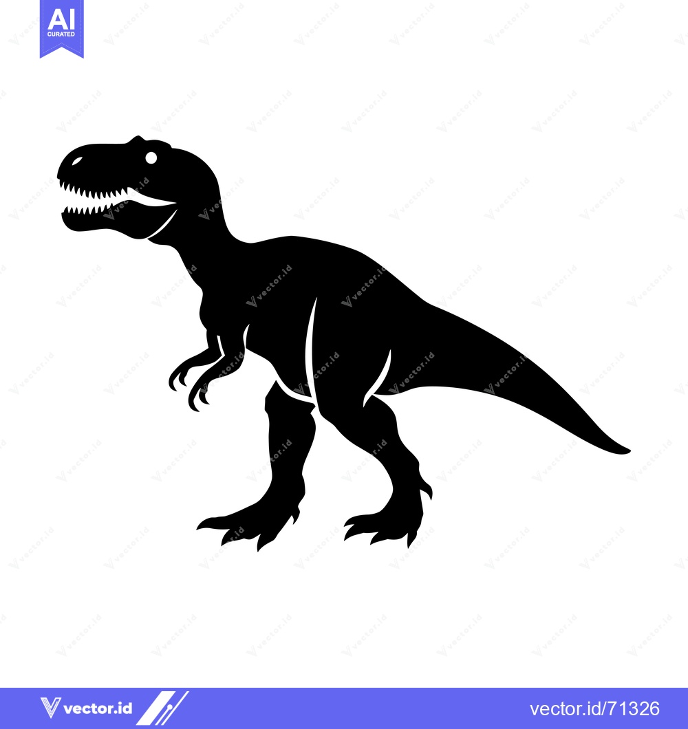 Premium Vector dari Black Silhouette of a Tyrannosaurus Rex Dinosaur