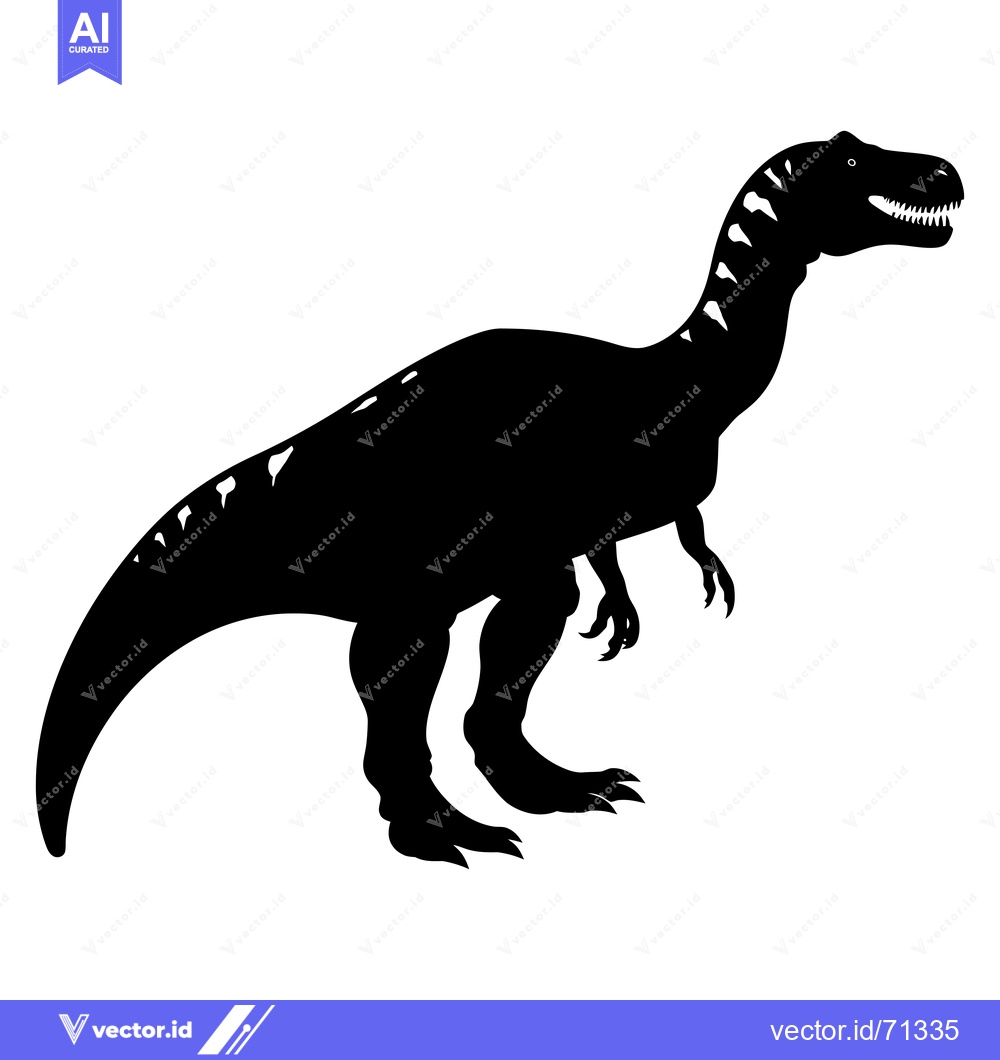 Premium Vector of Black Silhouette of a Standing Dinosaur