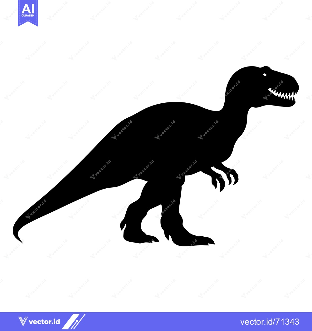 Premium Vector dari Black Silhouette of a Tyrannosaurus Rex Dinosaur