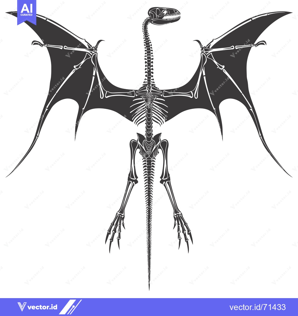 Premium Vector dari Skeletal Structure of a Winged Dragon