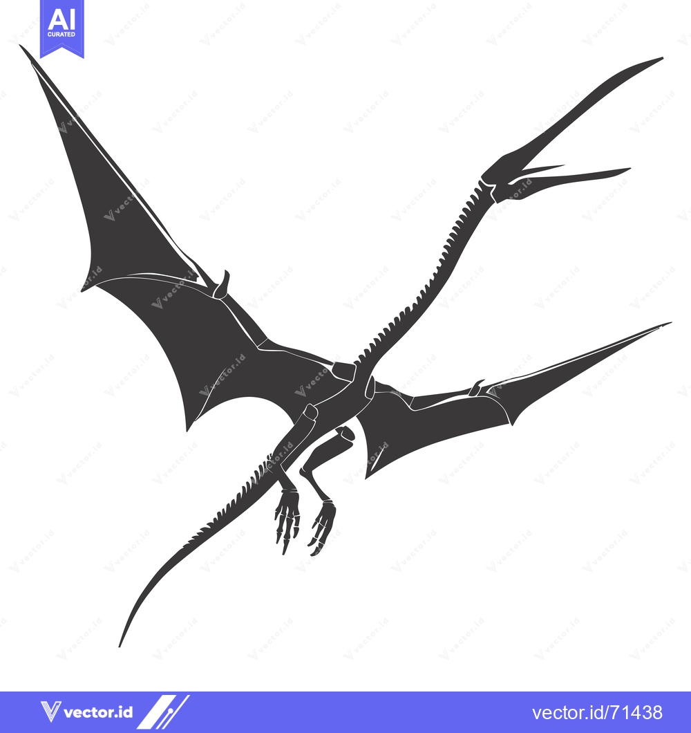 Premium Vector of Silhouette of a Pterodactyl in Flight