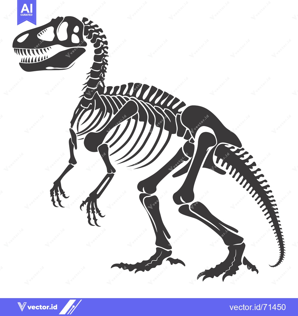 Premium Vector dari Tyrannosaurus Rex Dinosaur Skeleton Silhouette