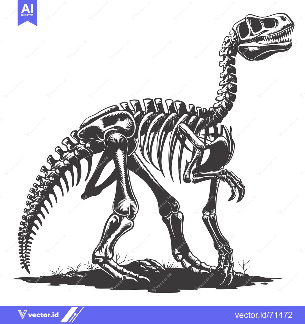 Premium Vector dari Detailed Skeletal Structure of a Dinosaur