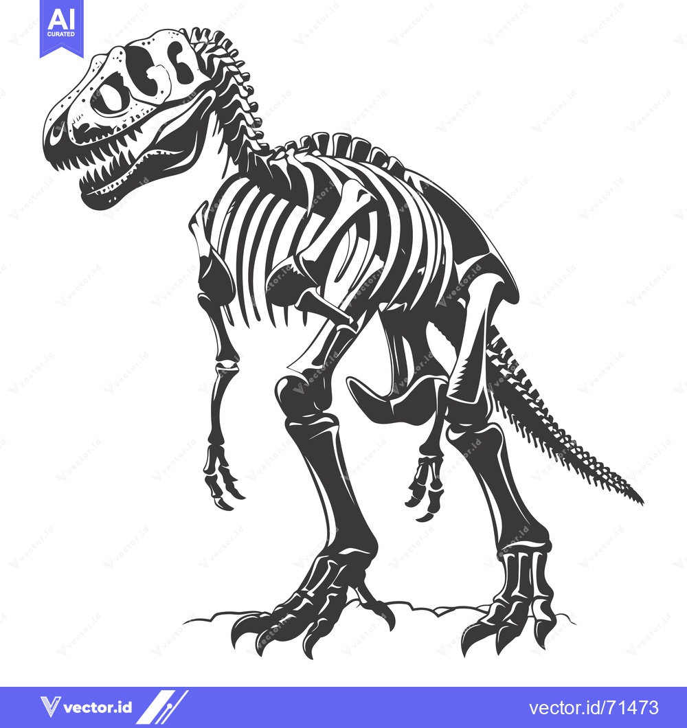 Premium Vector dari Skeletal Remains of a Standing Tyrannosaurus Rex