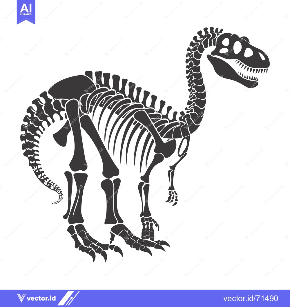Premium Vector dari Detailed Skeletal Structure of a Standing Dinosaur