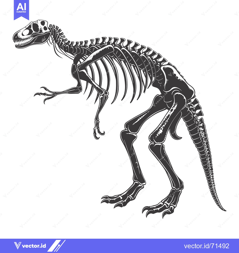 Premium Vector of A Detailed Illustration of a Dinosaur Skeleton