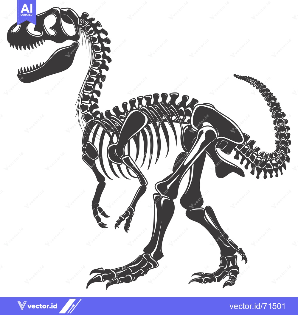 Premium Vector dari Tyrannosaurus Rex Skeleton in a Standing Pose