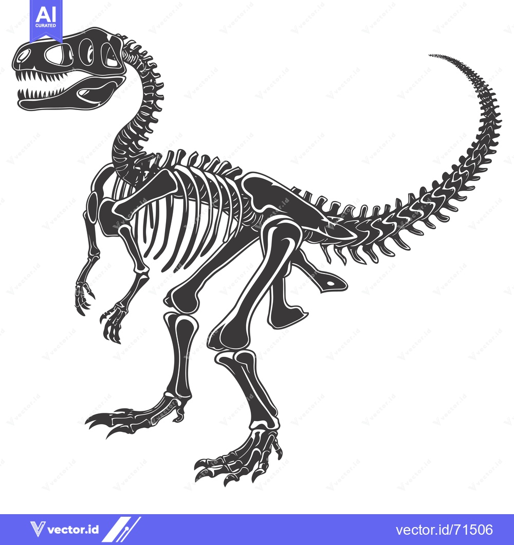 Premium Vector dari Tyrannosaurus Rex Skeleton Illustration