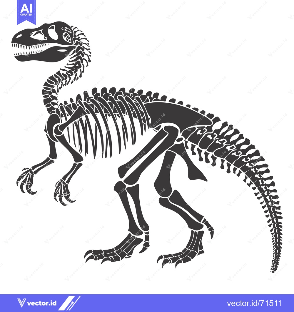 Premium Vector dari Tyrannosaurus Rex Skeleton Illustration