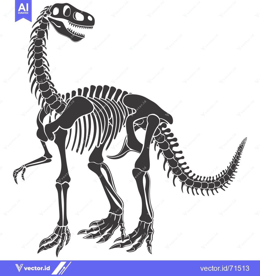 Premium Vector dari Skeletal Remains of a Theropod Dinosaur