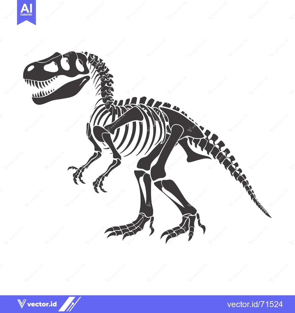 Premium Vector of Tyrannosaurus Rex Dinosaur Skeleton Silhouette