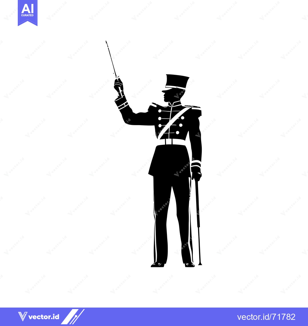 Premium Vector dari Silhouette of a Military Officer Conducting a Ceremony