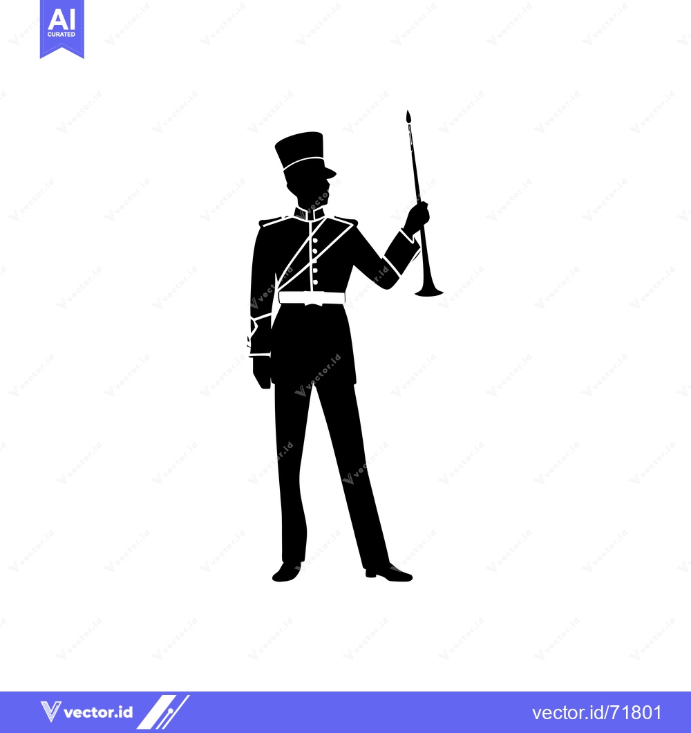 Premium Vector of Silhouette of a Man in Military Uniform Holding a Rifle