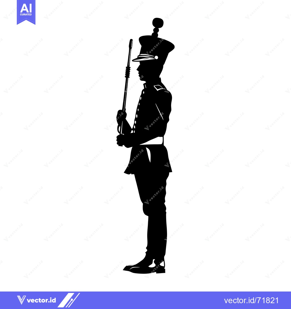 Premium Vector dari Silhouette of a Soldier in Uniform Holding a Rifle