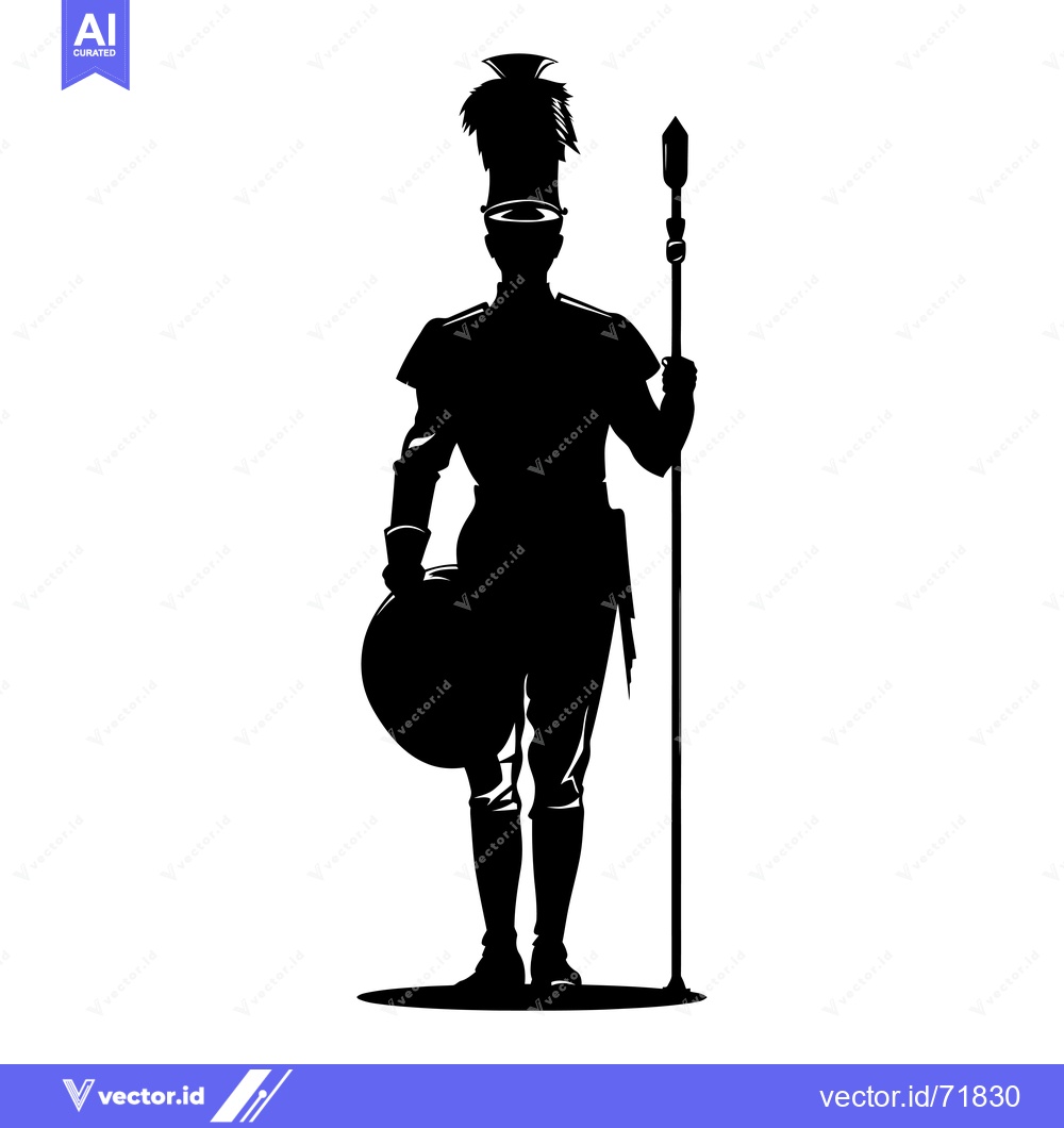 Premium Vector of Silhouette of a Marching Band Member Holding a Rifle