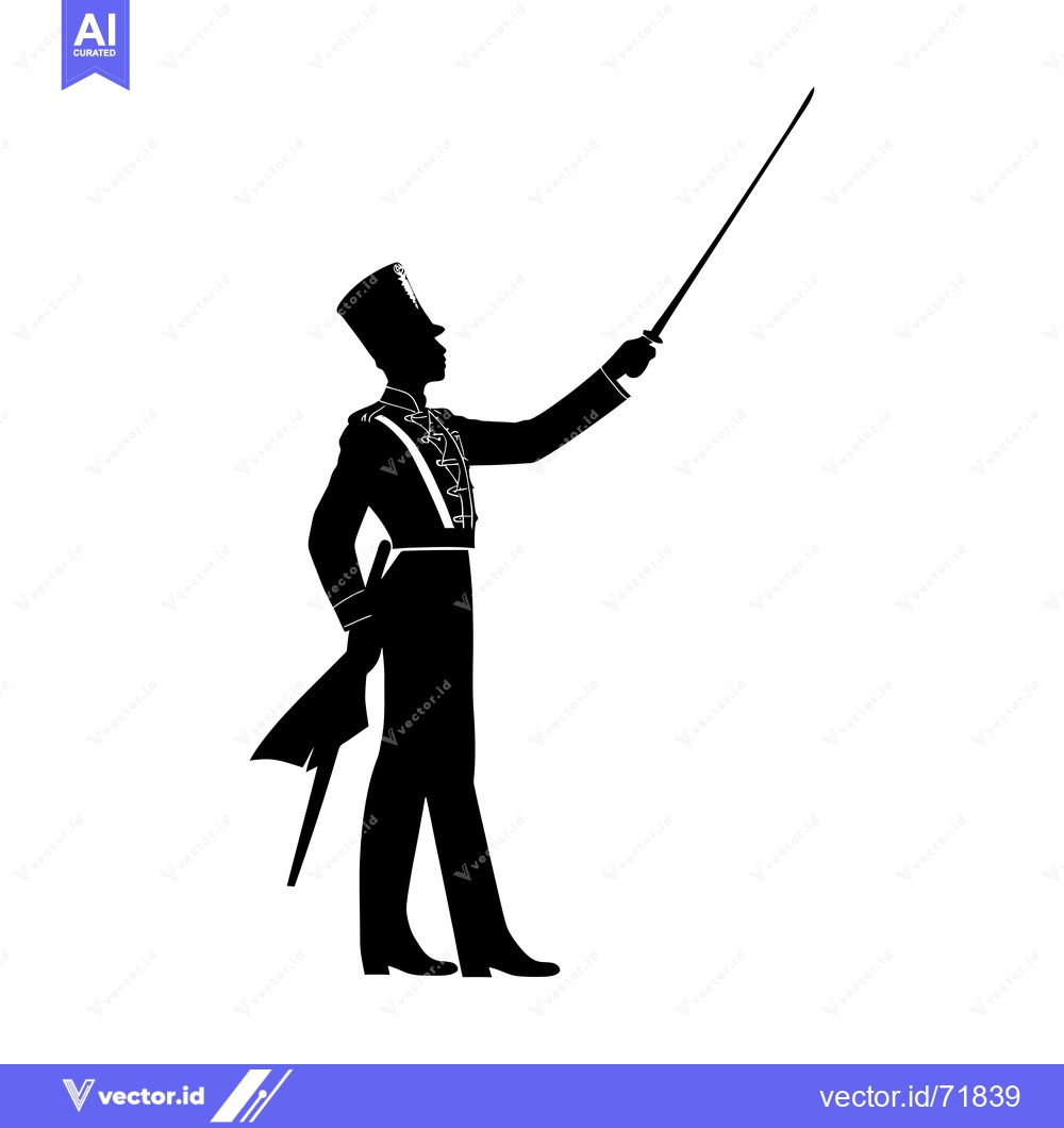 Premium Vector dari Silhouette of a Man in Military Uniform Holding a Sword