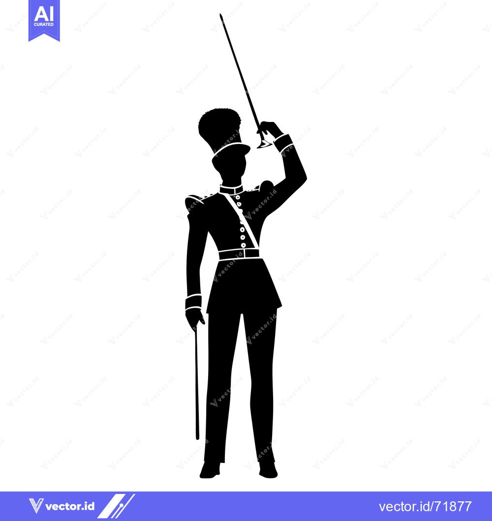 Premium Vector dari Silhouette of a Man in Military Uniform Holding a Sword