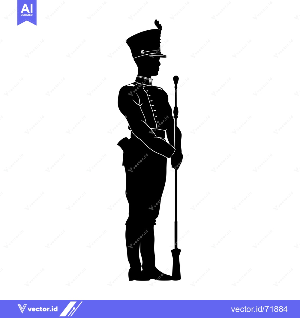 Premium Vector of Silhouette of a Soldier Holding a Rifle