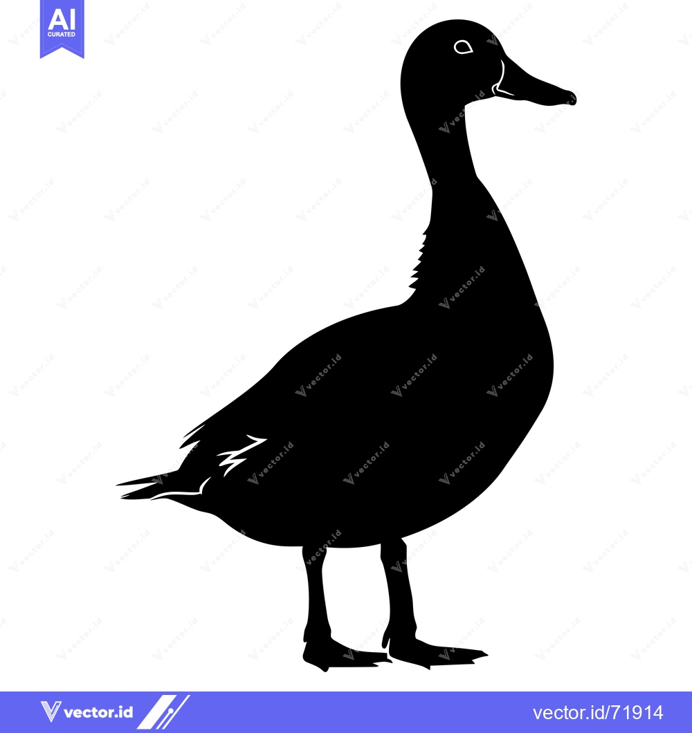 Premium Vector dari Black Silhouette of a Standing Duck