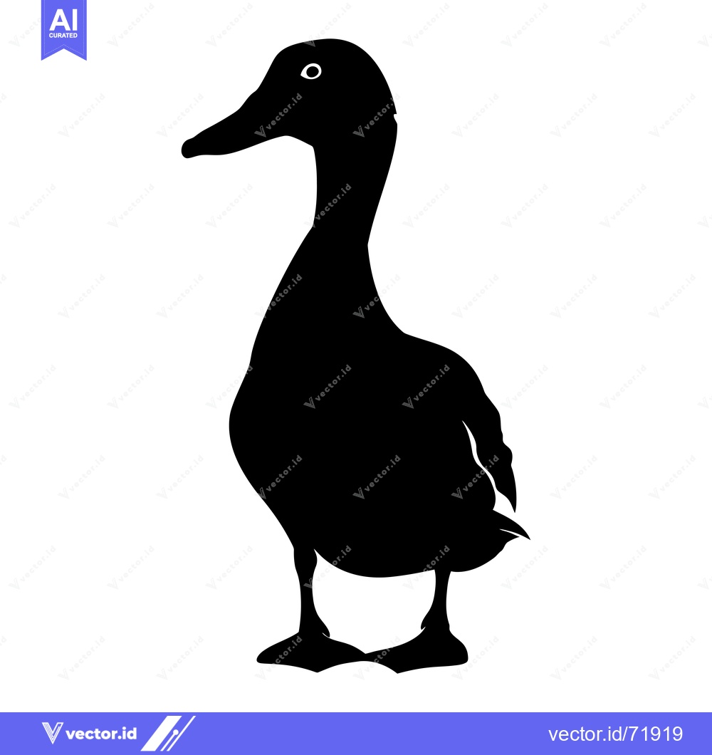 Premium Vector dari Black and White Silhouette of a Duck