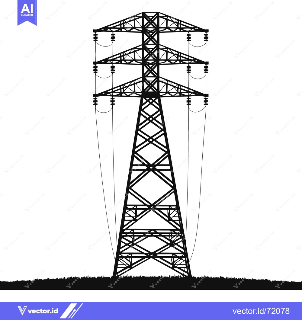 Premium Vector dari A Silhouette of an Electric Power Transmission Tower