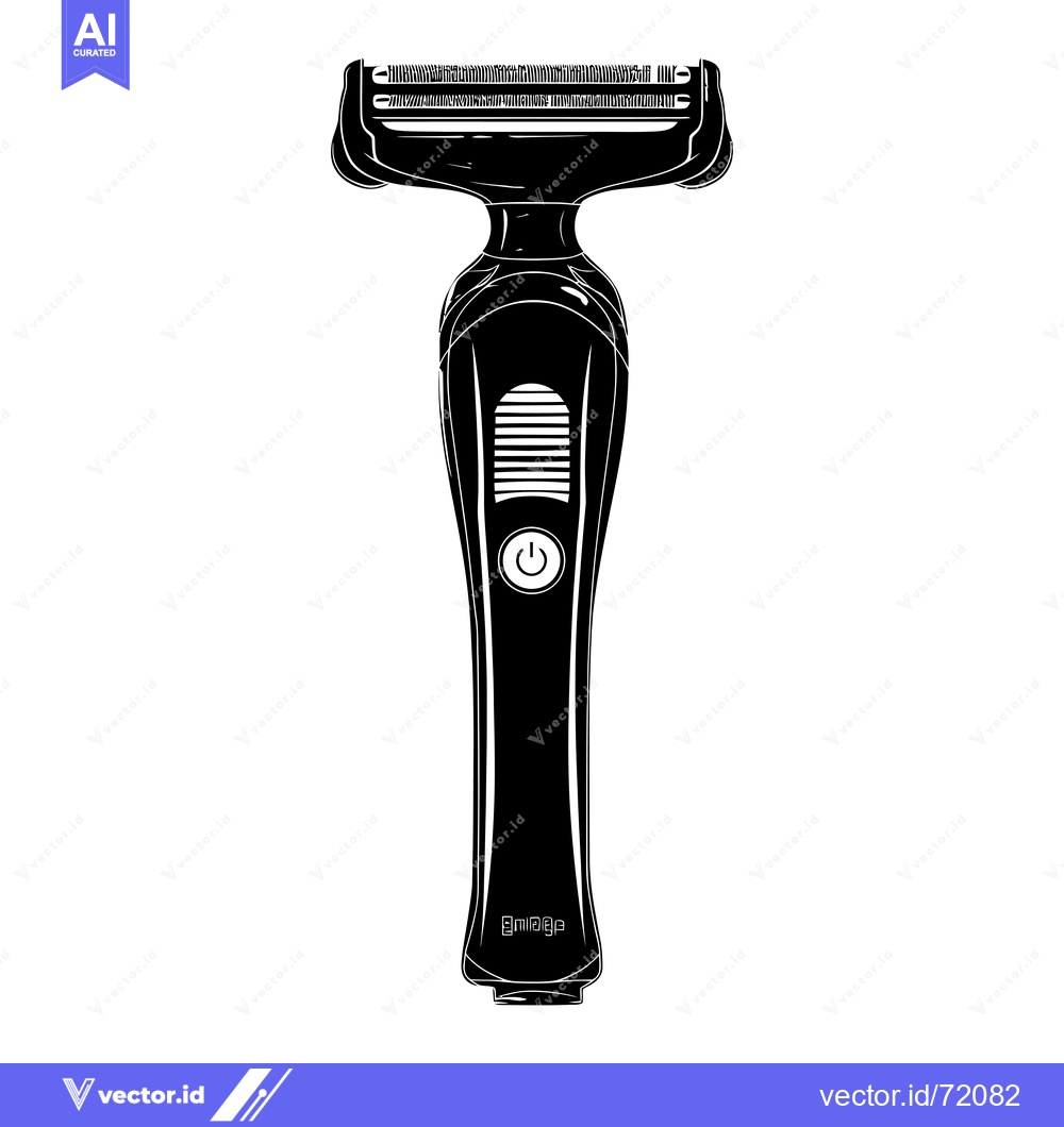 Premium Vector of Black and White Silhouette of an Electric Razor
