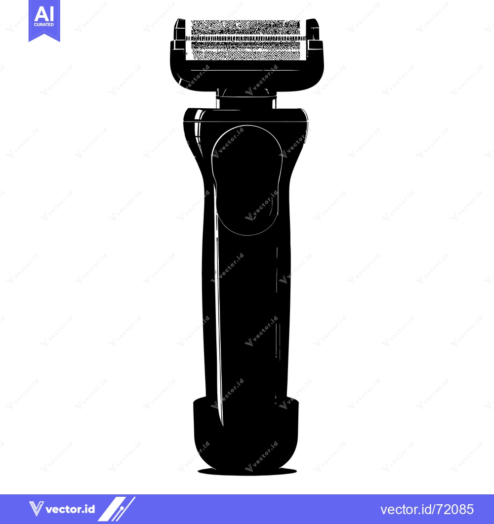 Premium Vector of Black and White Illustration of an Electric Razor