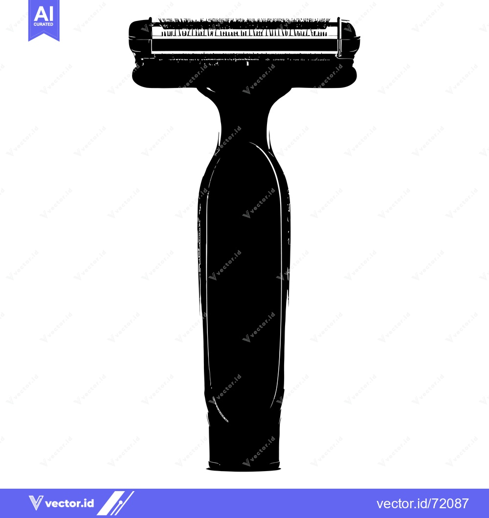 Premium Vector dari Black and white silhouette of a disposable razor