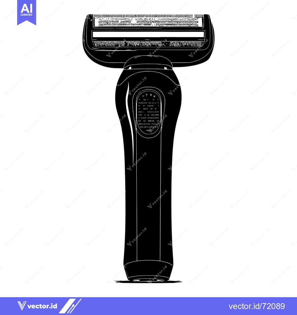 Premium Vector of Black and White Illustration of an Electric Razor