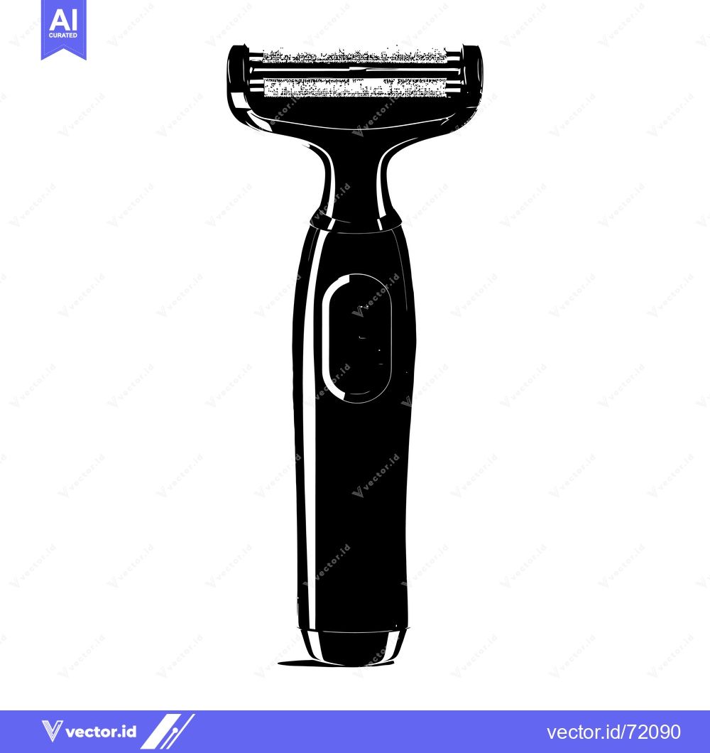 Premium Vector of Black and White Illustration of an Electric Razor