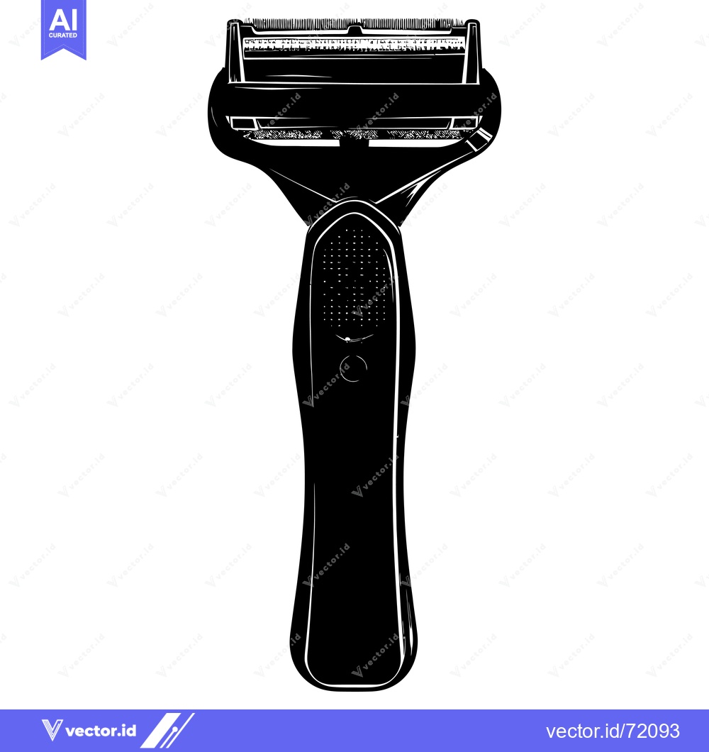 Premium Vector of Black and White Illustration of a Disposable Razor