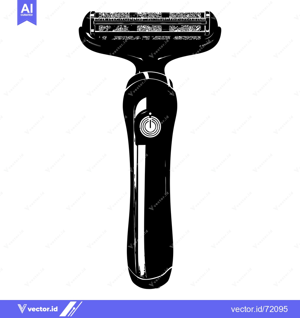 Premium Vector dari Black and White Illustration of a Modern Electric Razor