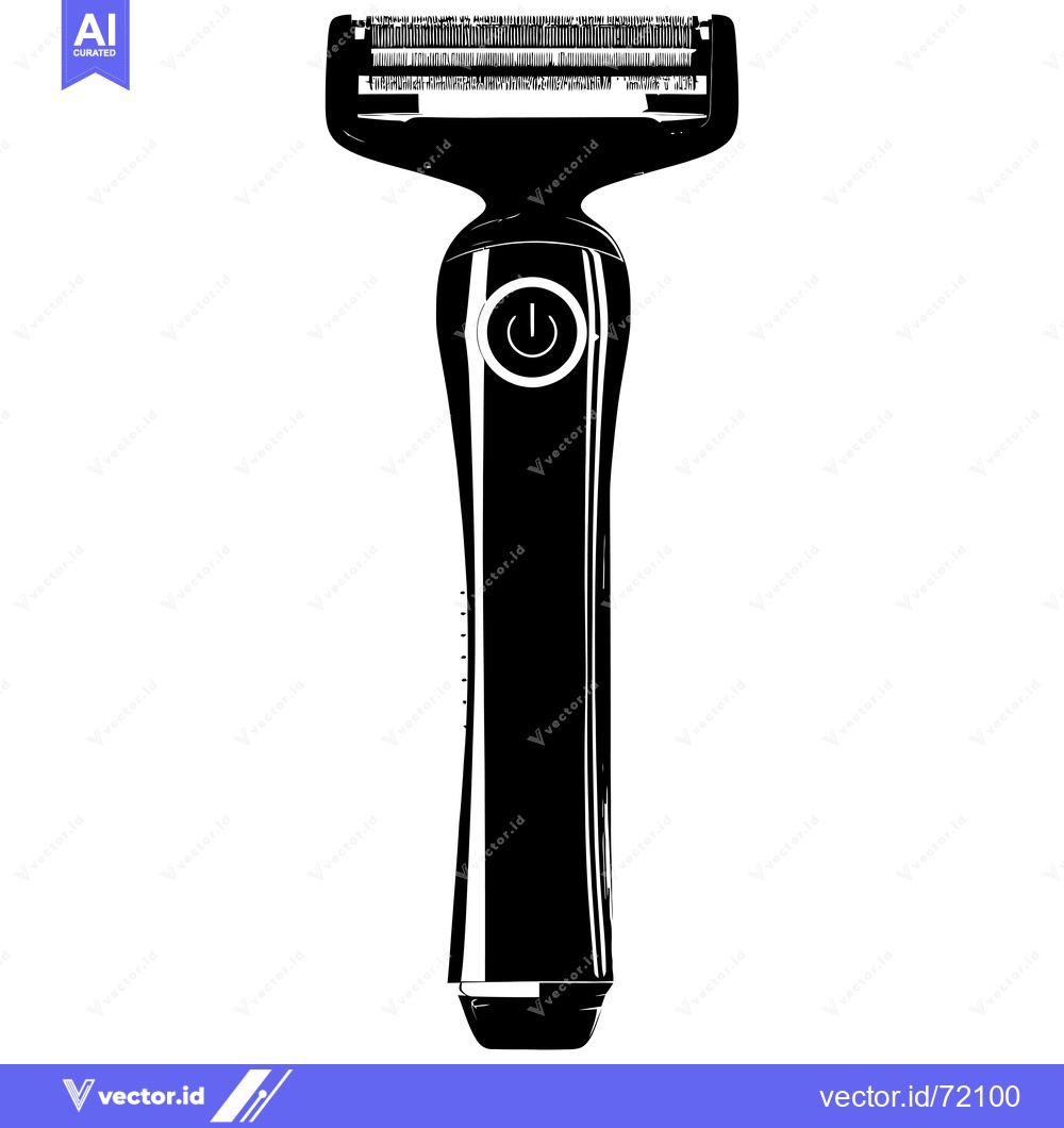 Premium Vector dari Electric Razor with Multiple Blades and Power Button