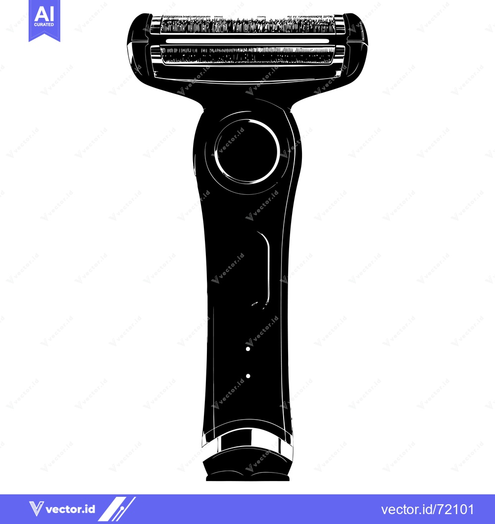Premium Vector of Black and White Silhouette of an Electric Razor