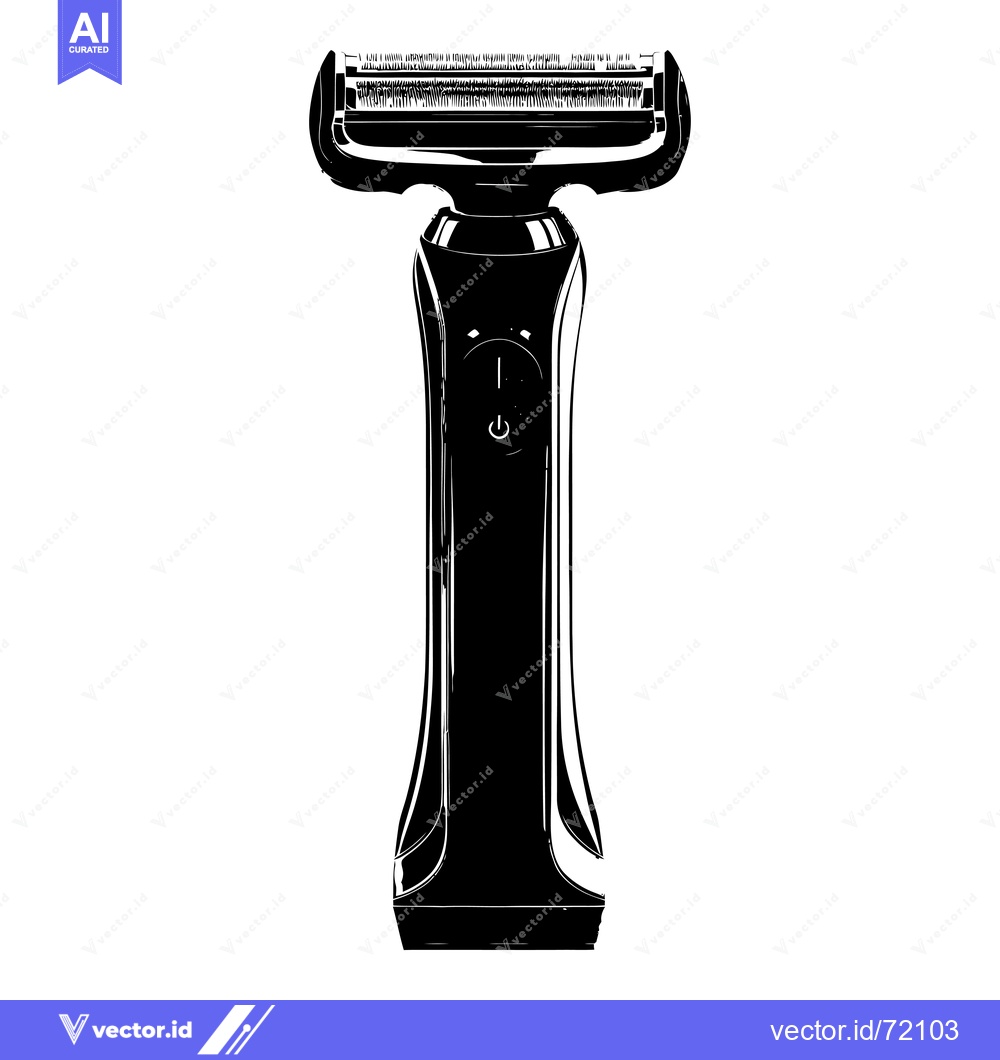 Premium Vector of Black and White Silhouette of an Electric Razor