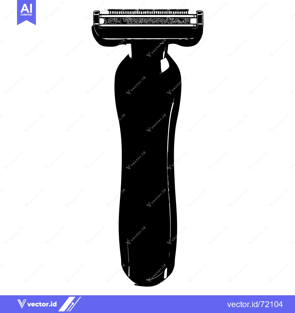 Premium Vector dari Black and White Silhouette of a Disposable Razor