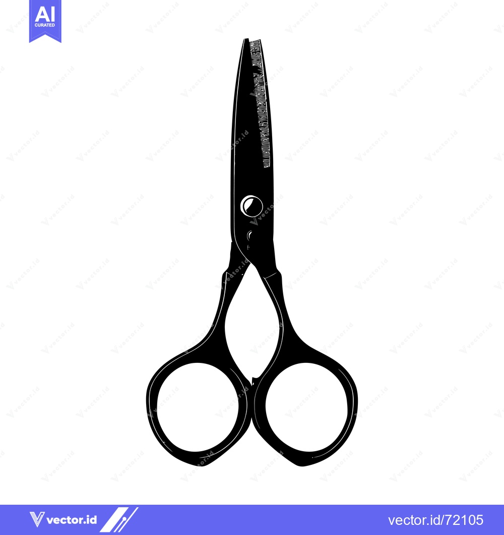 Premium Vector dari Black and White Silhouette of a Pair of Scissors