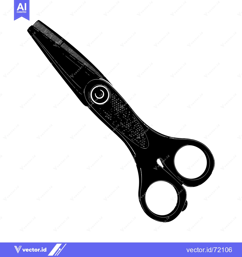 Premium Vector of Black and white illustration of a pair of scissors