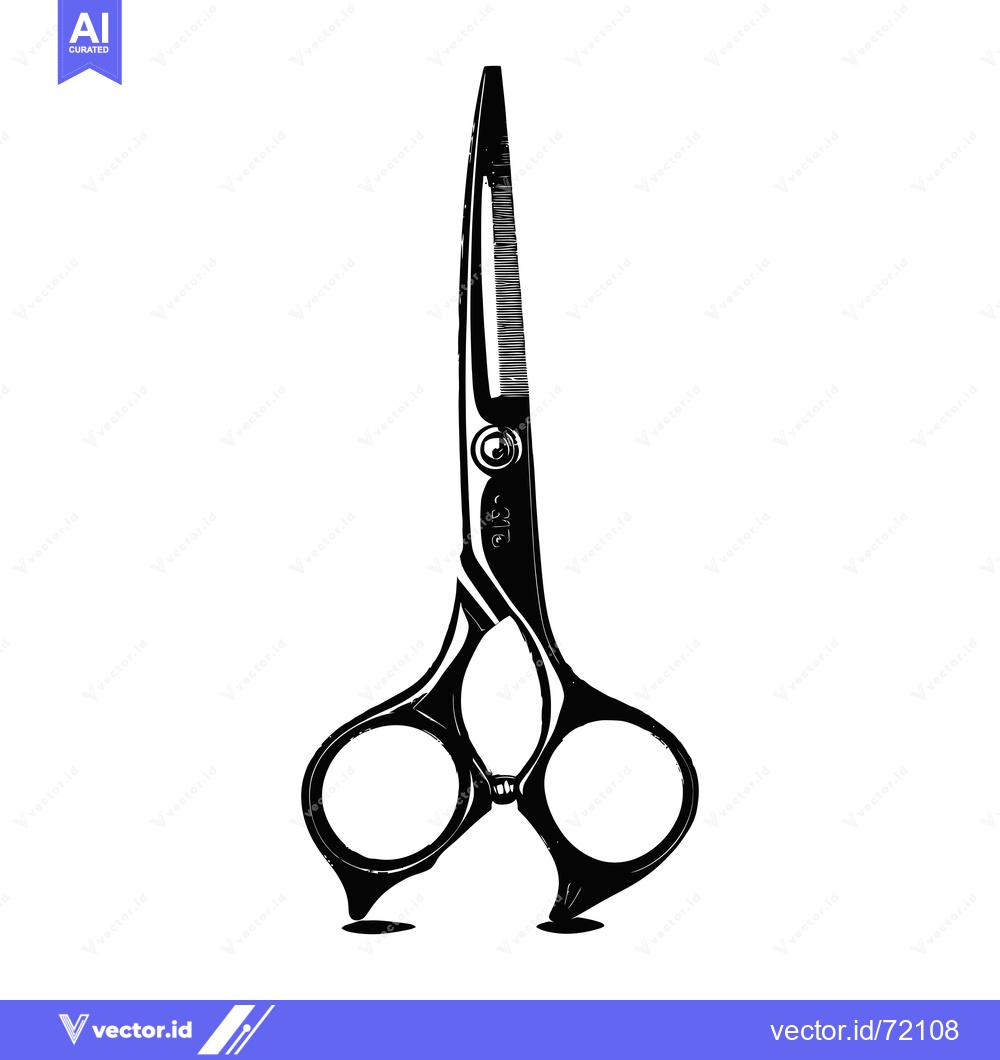 Premium Vector dari Black and White Illustration of a Pair of Scissors