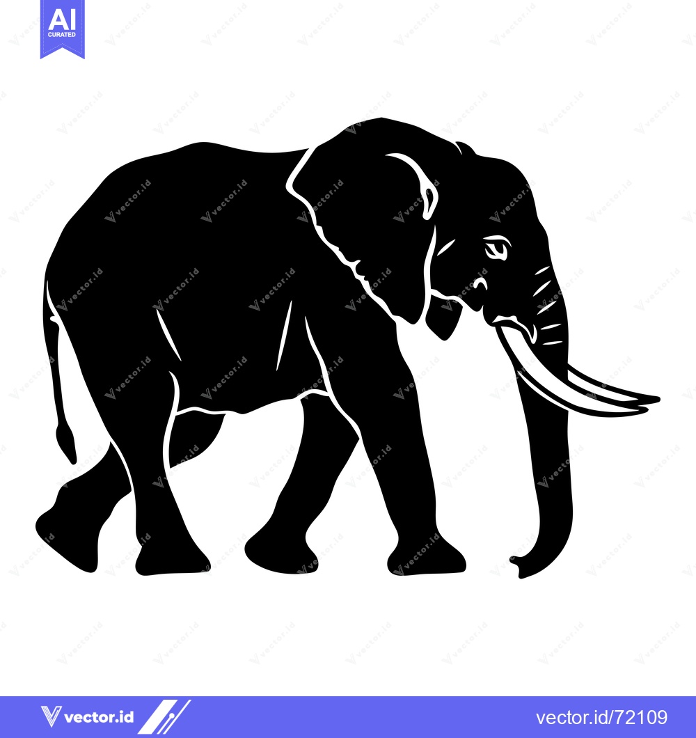 Premium Vector dari A Silhouette of an African Elephant Walking