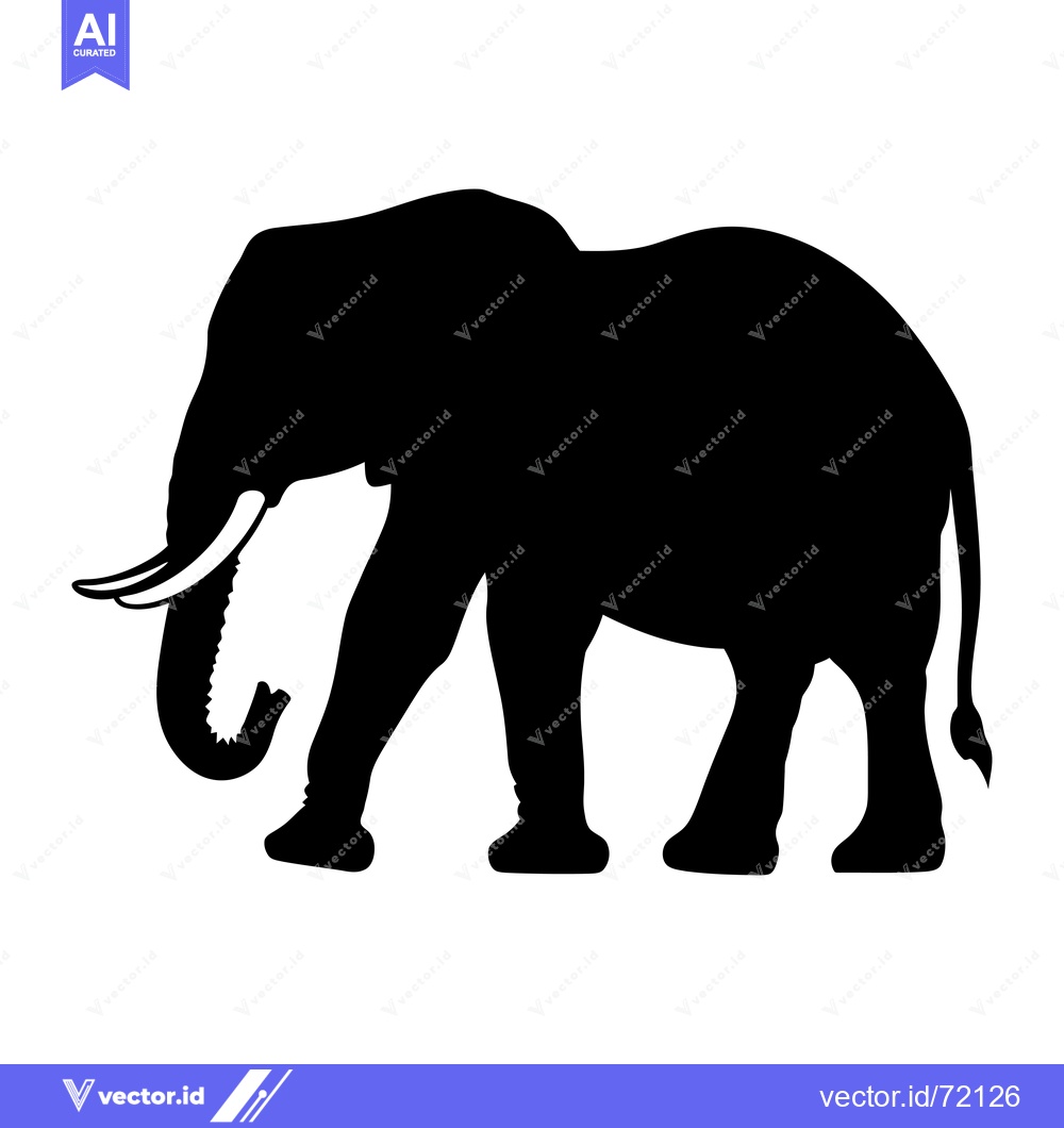 Premium Vector of Black Silhouette of a Single Elephant