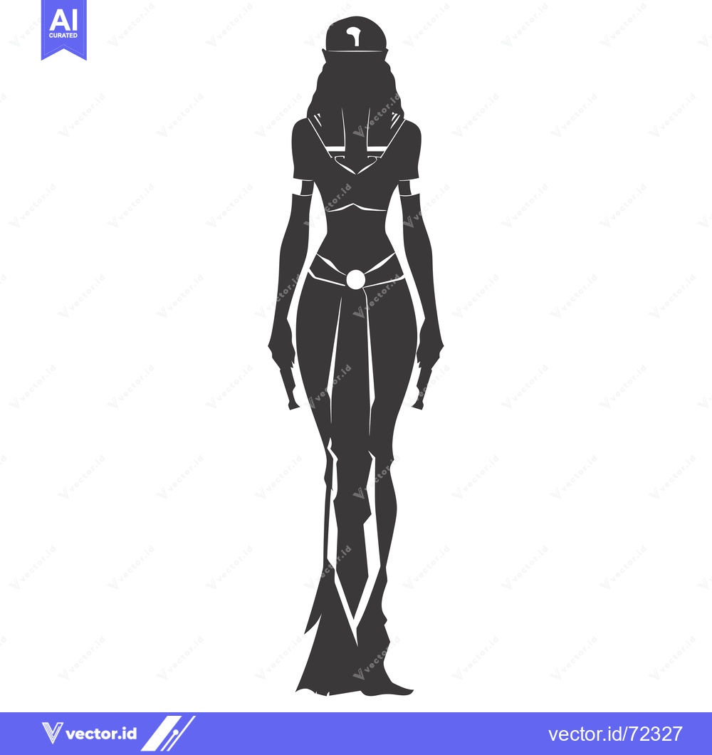 Premium Vector dari Silhouette of a Woman in Ancient Egyptian Clothing