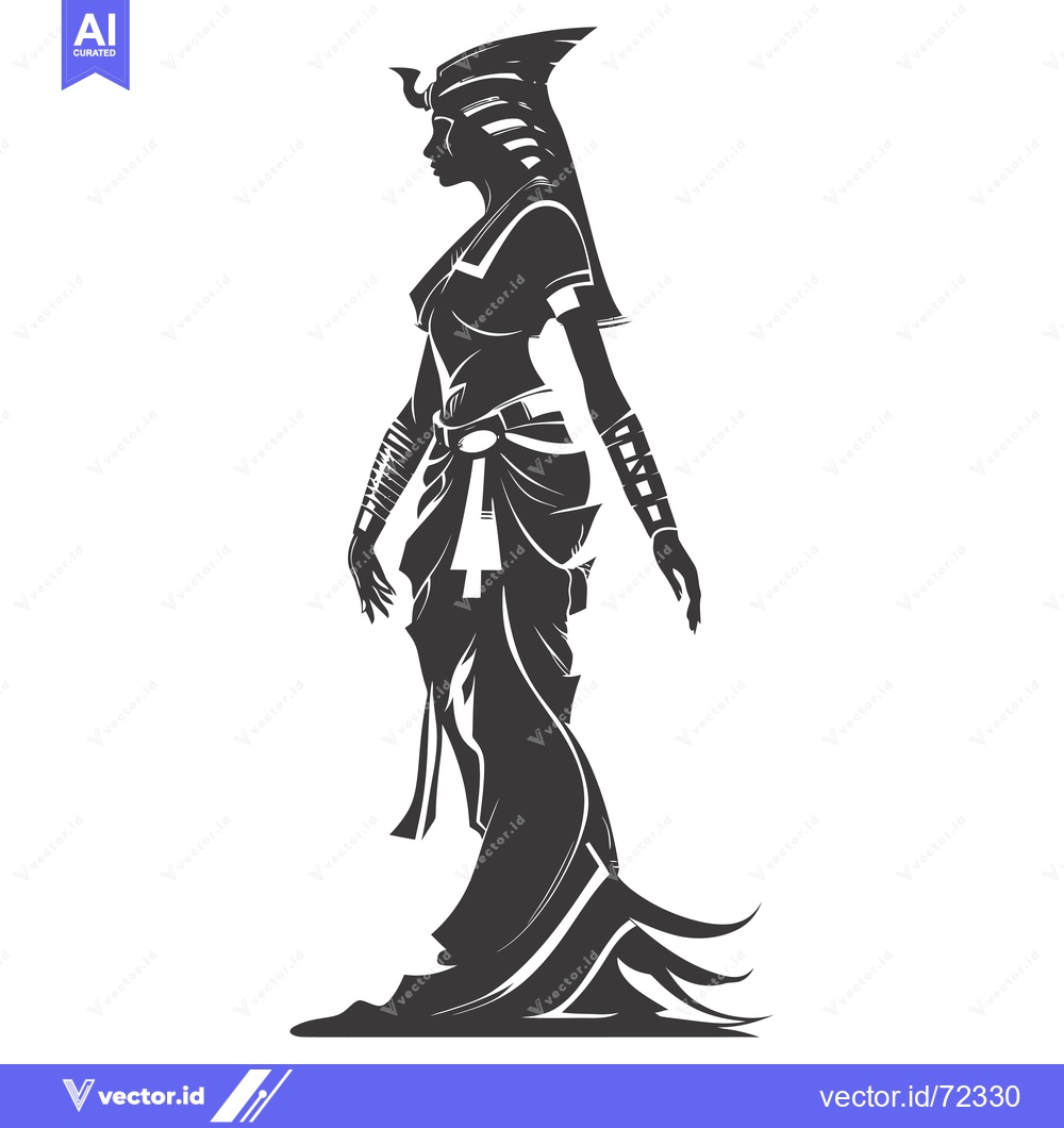 Premium Vector dari Silhouette of an Egyptian Woman in Traditional Attire